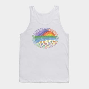 Sunset Beach Umbrellas Tank Top